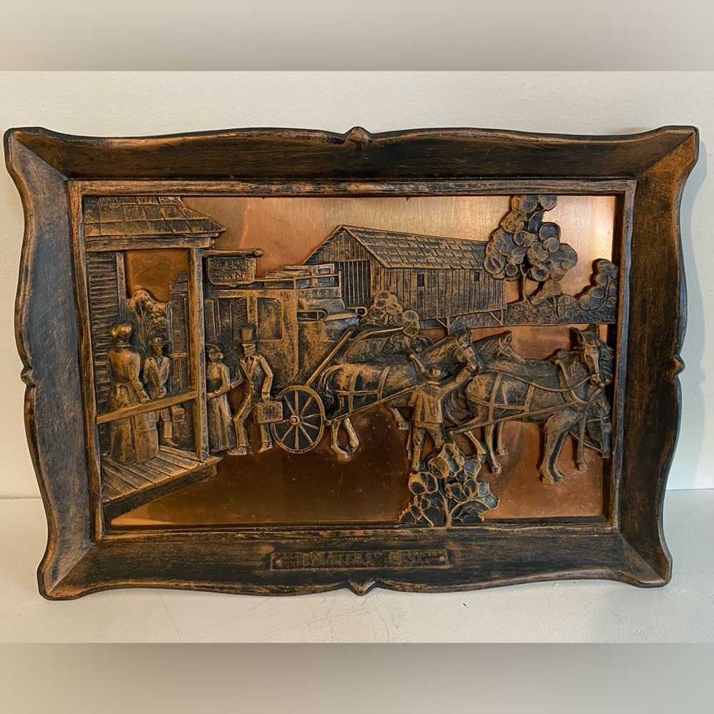 Vintage Coppercraft “Traveler’s Rest” wall hanging